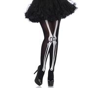 Leg Avenue Skeleton Print Pantyhose, Black/White