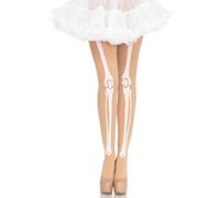 Leg Avenue Skeleton Print Pantyhose, Nude