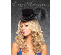Womens Black Mad Hatter Mini Deluxe Fancy Dress Fairytale Cosplay Top Hat