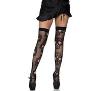 Leg Avenue Sugar Skull net Thigh Highs, O/S (Black)
