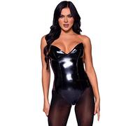 Leg Avenue Vinyl boned bodysuit, S(Black)