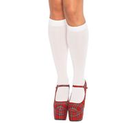 Leg Avenue White Nylon Knee-High Socks