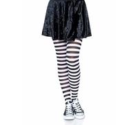 Leg Avenue Wide Stripe Opaque Tights, One Size, Black and White, 0.3 kg