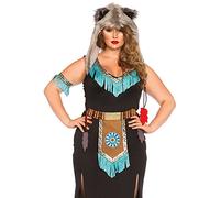 Leg Avenue Wolf Warrior Costume (Size 3X - 4X, Black/Turquoise)