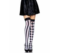 Leg Avenue Women 6120-Harlequin Thigh Highs, Einheitsgröße (Schwarz-weiß) Tights, Black, One Size