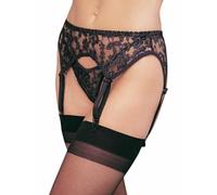 Leg Avenue Women Garterbelt With Thong 8888Q - Garterbelt with thong, Black, Plus Size (UK 18-22) (pack of 1)