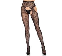 Leg Avenue Women’s Bloom Net Suspender Tights, Black, One Size