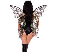 Leg Avenue Women's Iridescent Strapless Fairy Wings. Costume Accessory, Black, One Size