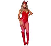 Leg Avenue Women's 2 Pc Glitter Devil Headband And Pin-On Long Tail Costume Kit, O/S, Red, Multi, One size