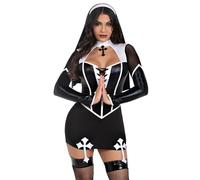 Leg Avenue Women's 2 PC Holy Hottie Sexy Nun Costume, Small