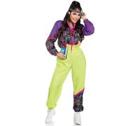 Leg Avenue Womens 2 Pc Rad 80s Tracksuit, Includes Zip-up Tracksuit and Headband, Multicolor, XL
