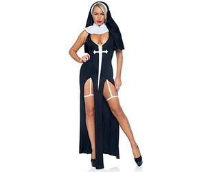 Leg Avenue Women's 3 Pc Sultry Sinner Costume With Dress, Collar, Head Piece, Multi, S
