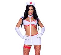 Leg Avenue Women's 4 Pc Heartstopping Nurse Costume with Dress, Gloves, Headband, Garter