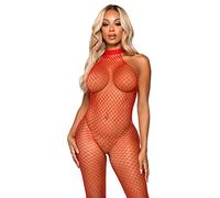 Leg Avenue Racer Neck Bodystocking Red Size 6 To 12