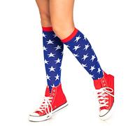 Leg Avenue Women's American Flag Knee High Socks, Star Multicolor, One size