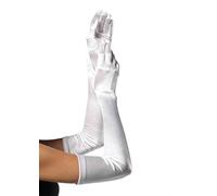 Extra Long Satin Gloves Women Leg Avenue Blanc TU