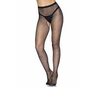 Leg Avenue Women's Fishnet Crotchless Tights with Cheeky Open Back. Hosiery, Black Rhinestone, One Size