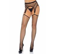 Leg Avenue 1784-00122 Industrial Net Stockings With O-Ring Attached Garter Belt, O/S, Black, Multi, One Size