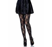 Leg Avenue Women's Floral Lace Pantyhose, One Size, Black