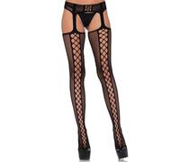 Leg Avenue 1776 Lace Up Backseam Stockings, Black one size 1776-00122