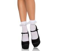 Leg Avenue Women's Lace Ruffle Nylon Anklet Socks