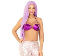 Leg Avenue Womens Mermaid Seashell Bikini Top, Violet, S