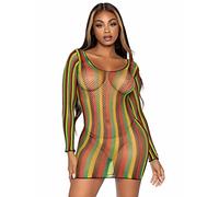 Leg Avenue Women's Rasta Net Negligee, Multi-Coloured, One Size