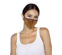 Leg Avenue Women's Rhinestone Fashionable Face Mask - Gold - One Size