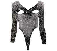 Leg Avenue Women's Rhinestone Fishnet Cross Over Shrug Top Bodysuit Adult Sized Costumes, One