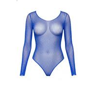Leg Avenue Women's Rhinestone Long Sleeve Fishnet Bodysuit Adult Sized Costumes, Multi, One