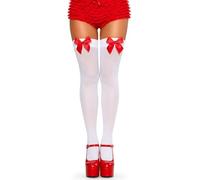 Leg Avenue Womens Satin Bow Accent Thigh Highs