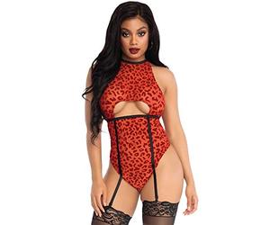 Leg Avenue Women's Sheer Backless Babydoll Lingerie Not Applicable, Red, S/M