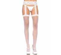 Leg Avenue Women's Sheer Thigh Highs, One Size, White