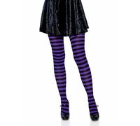 Leg Avenue Women's stripe costume hosiery, Black, One Size UK