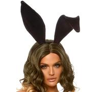 Leg Avenue Women's Velvet Bunny Ears Headband Costume Accessories, Black, One Size(UK 6-12)