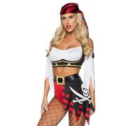 Leg Avenue Womens Wicked Wench Pirate Costume - Multi - XS