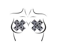 Leg Avenue X Factor Nipple jewels sticker, O/S(Black)