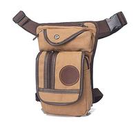Leg Bag Canvas Drop Leg Bag Motorcycle Multi-Purpose Messenger Shoulder Bags Belt Hip Bum Waist Fanny Pack(Khaki)