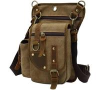 Leg Bag Canvas Drop Leg Bag Sport Thigh Outdoor Waist Pack for Men Women Cycling Multi-Pocket Waist Fanny Pack Daypack for Sport Running Hiking(Coffee)