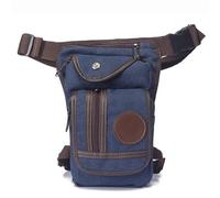 Leg Bag,Drop Leg Bag Men's Canvas Drop Leg Bag Motorcycle Multifunctional Messenger Shoulder Bag Belt Hip Cradle Belt(Blue)