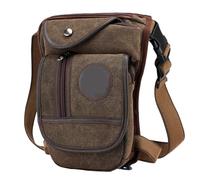 Leg Bag For Men, Canvas Drop Leg Bag - Leg Bag Has Free Portable Waist Bag For Men, Carrying All Phones For Traveling On The Running, Brown (Canvas), Fare riferimento alla descrizione, Please refer to