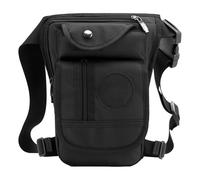 Leg Bag for Men - Canvas Leg Bag, Waist Thigh Pack | Hands-Free Travel Leg Bag, Tactical Utility Belt Pouch for Carrying All Phones, Black (Nylon Material), Consulte la descripción, See description