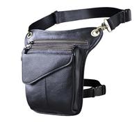Leg Bag Leather Men Retro Black Small Shoulder Messenger Bag Travel Belt Waist Pack Drop Leg(Color 3)
