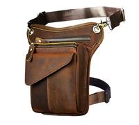 Leg Bag Leather Men Retro Black Small Shoulder Messenger Bag Travel Belt Waist Pack Drop Leg(Color 4)