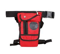 Leg Bag,Thigh Bag Canvas/Nylon Drop Leg Bag Pants Bag Belt Hip Travel Motorcycle Men's Riding Route Waist Bag(Red Nylon)