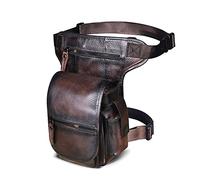 Leg Bag,Thigh Bag Genuine Leather Men's Design Casual Messenger Shoulder Sling Bag Fashion Multifunctional Belt Bag Drop Leg Bag Bag(Dark Brown)