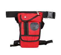 Leg Bag,Thigh Bag Nylon Men's Drop Leg Bag Motorcycle Waist Fanny Pack Multifunctional Messenger Shoulder Bag Travel Hip hop Bag(Red Nylon a)