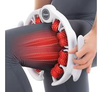 Leg Cellulite Massage Roller, 2 In1 Deep Anti Cellulite Roller with 14 360° Rollers, Manual Lymphatic Drainage Legs Massager Fascia Tool for Thighs & Calves, Muscle Body Shaping Red
