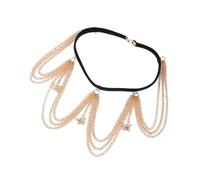 Leg Chain 3 Layers Leg Chain Beach Leg Chain Exaggerated Stretch Rope Butterfly for Women and Girls(Gold)