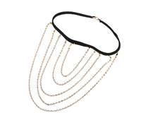 Leg Chain Beach Leg Chain Exaggerated 5 Layers Rhinestone Leg Chain Ladies for Women and Girls(Gold)